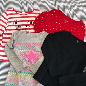 Girls size 6 long sleeve t-shirt bundle